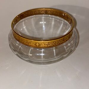 Lenox Glass Autumn Gold Band Delicate Glass Bowl 4” W